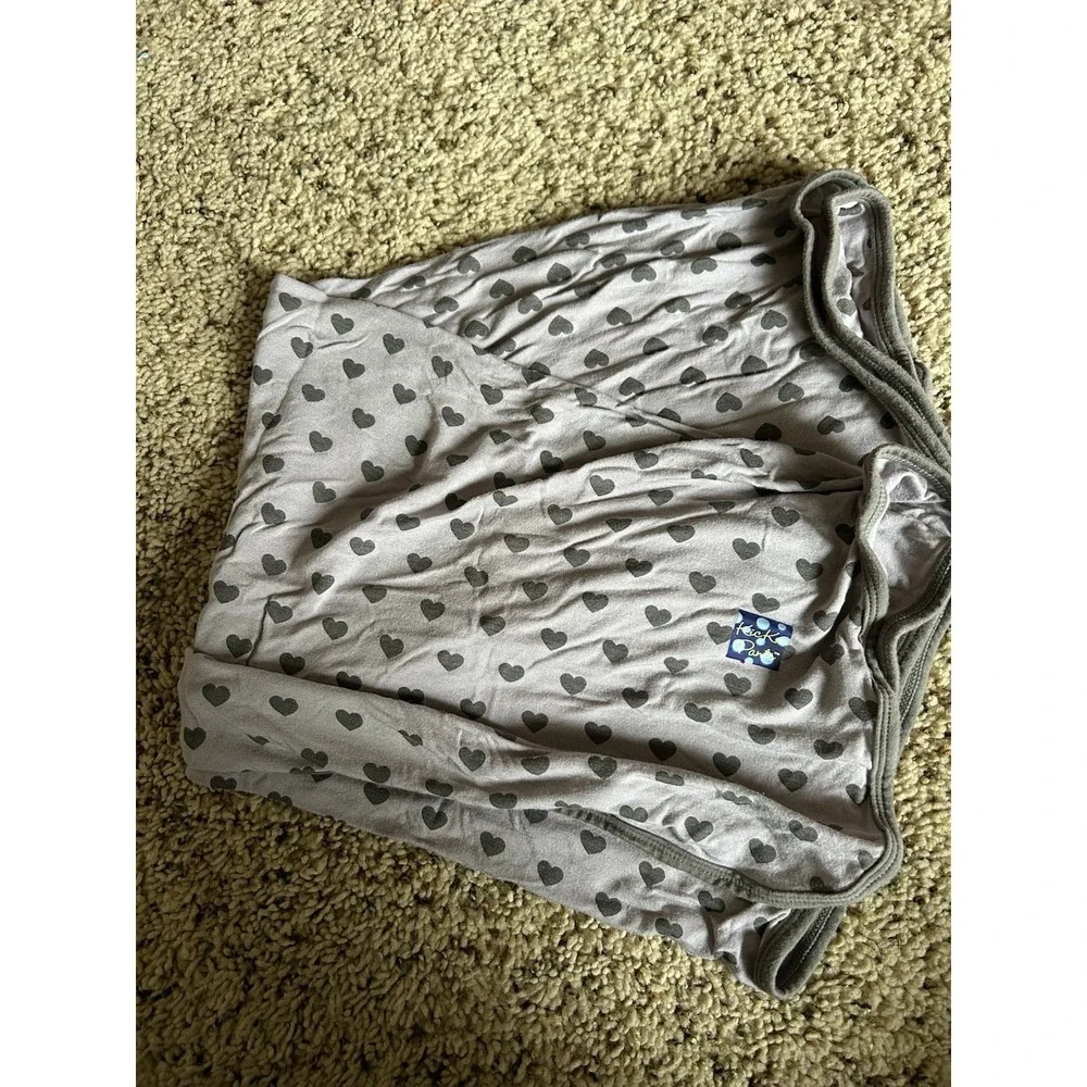 Kickee‎ Pants Bamboo Purple Hearts Swaddle Blanket